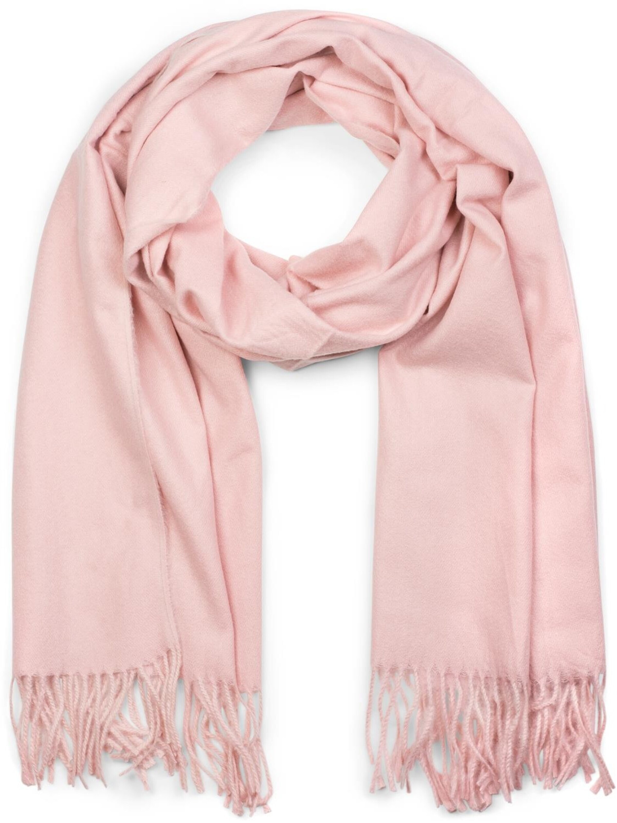 styleBREAKER Schal 'Weicher Schal Uni mit Fransen'‌‌ in Pink: Vorderseite