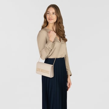 Borsa a tracolla di Love Moschino in beige: frontale