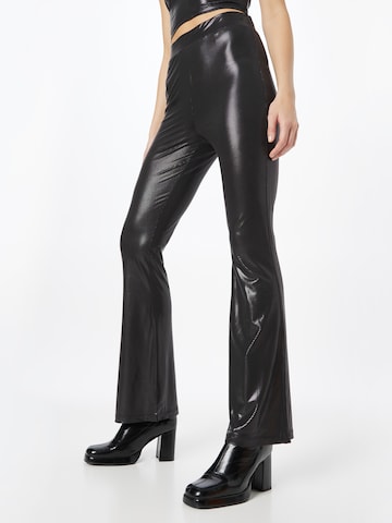 NEON & NYLON Flared Pants 'ALEXIS' in Black: front