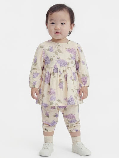 Lindex Klänning i 98 i khaki / lila / lavendel / naturvit, Produktvy