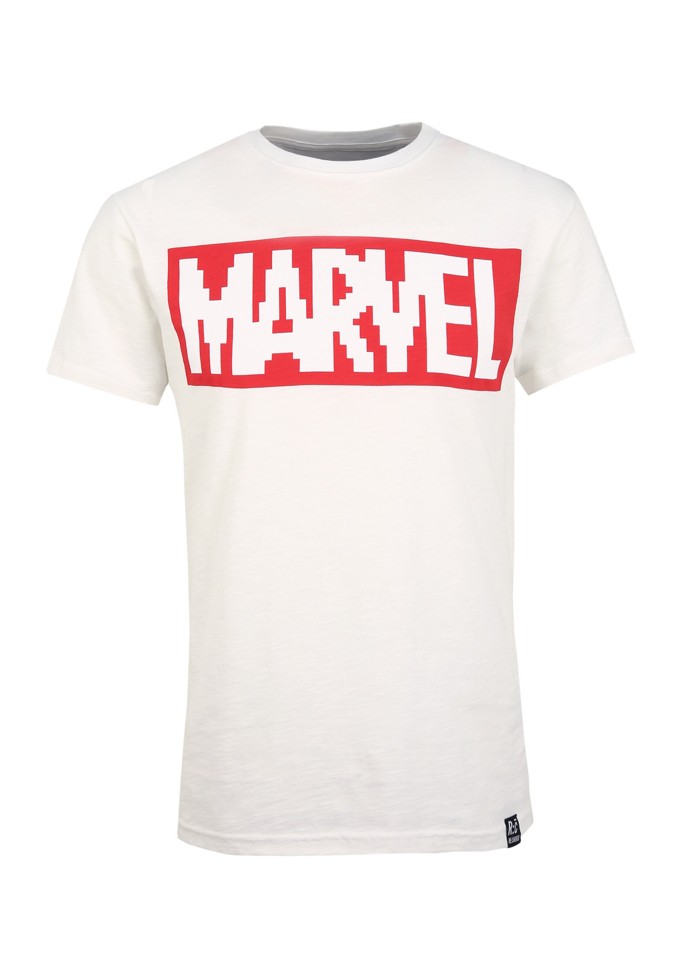 Recovered Shirt 'Marvel Pixel Logo' in White: front