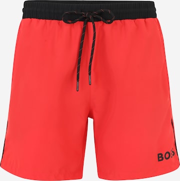 BOSS Orange Badshorts 'Starfish' i röd: framsida