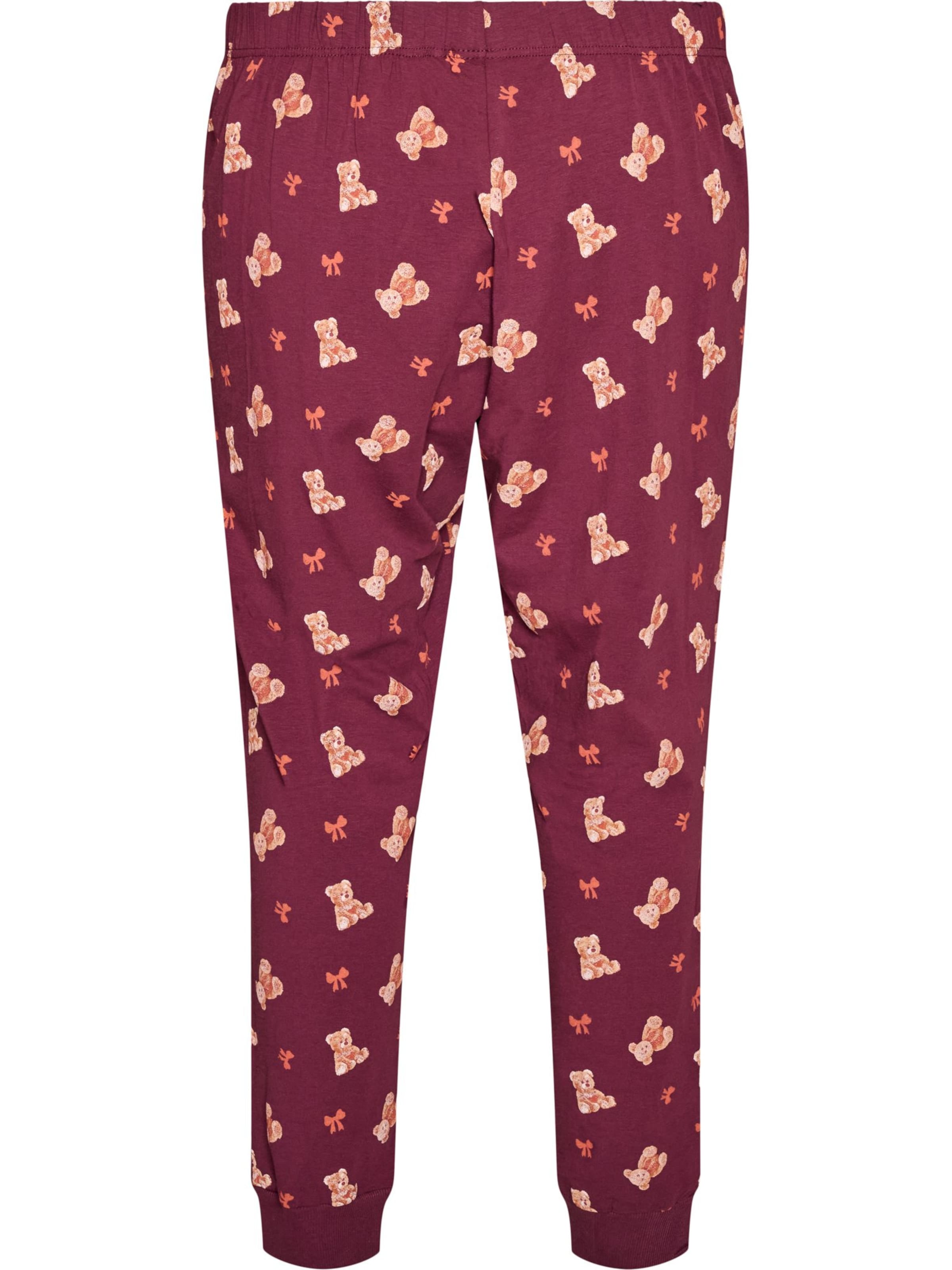 Pantaloni de pijama 'HANNY' de la Zizzi pe roșu