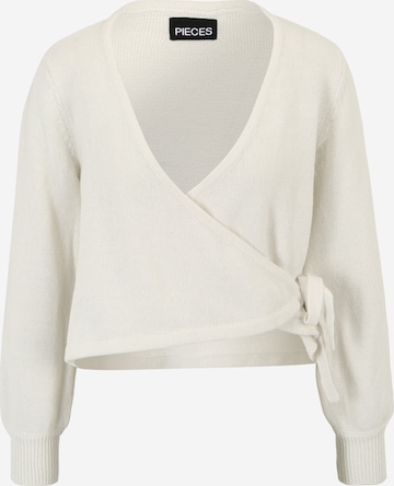 Pieces Petite Knit Cardigan 'RISTA' in White: front