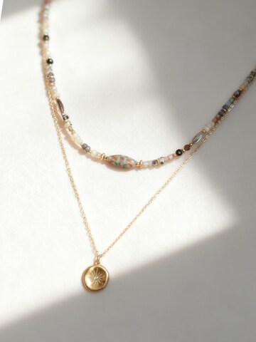 Nemomatheo Necklace 'Mystic Leaf' in Beige