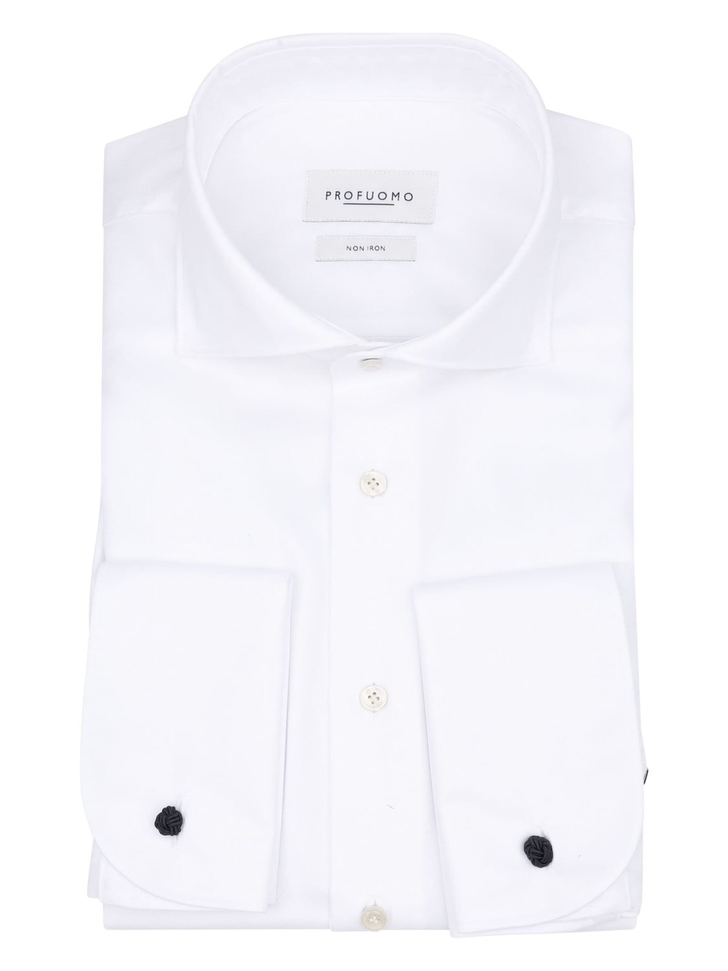 Profuomo Slim fit Button Up Shirt in White: front