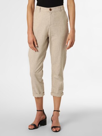 Franco Callegari Regular Bundfaltenhose in Beige: Vorderseite