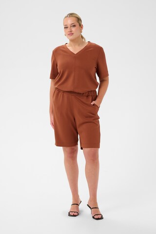 KAFFE CURVE - Loosefit Pantalón 'Annia' en marrón: frente