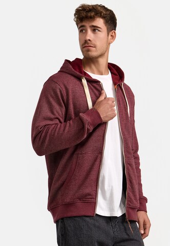 INDICODE JEANS Zip-Up Hoodie ' Baustian ' in Red