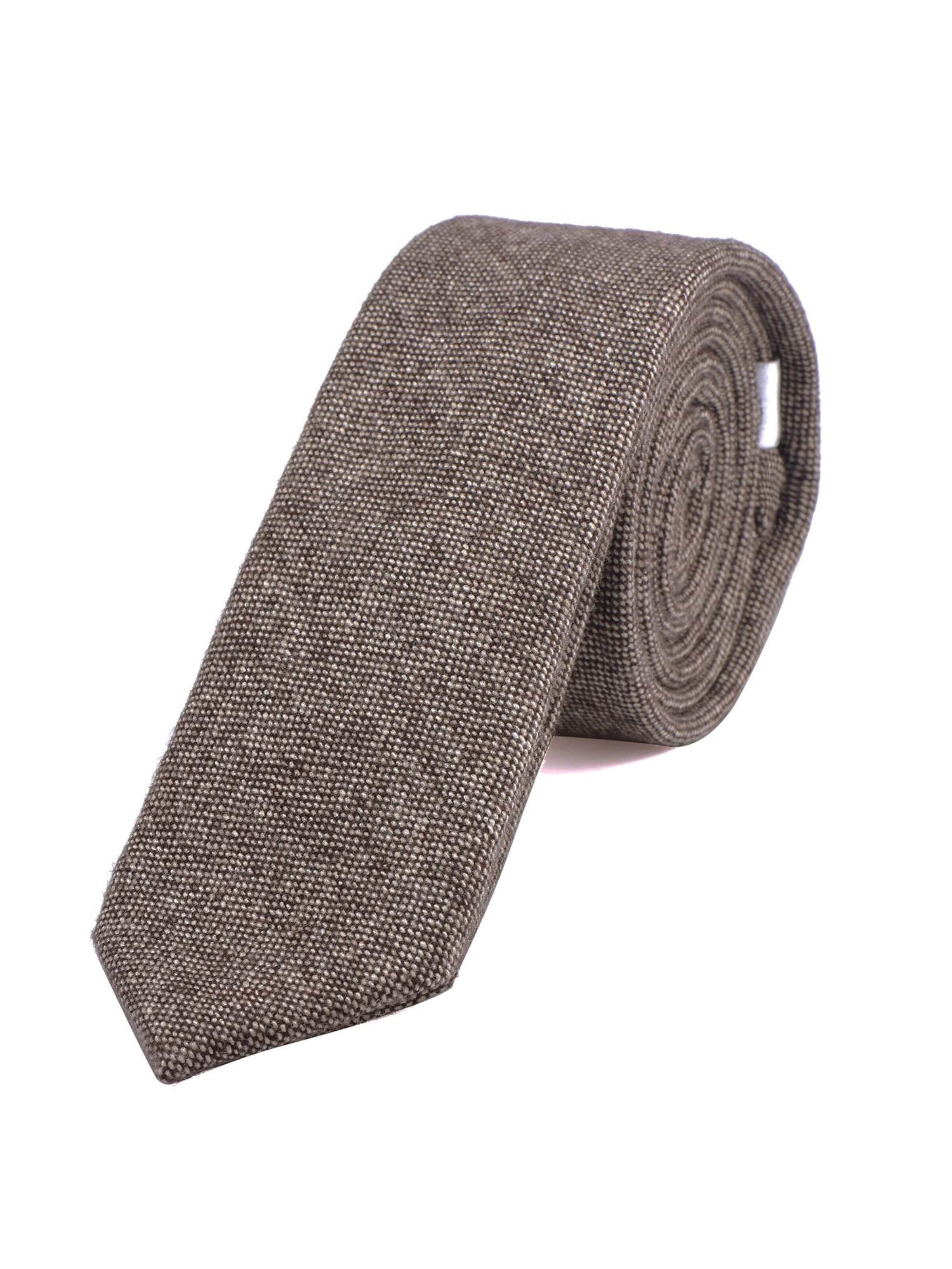 DonDon Krawatte 'DonDon Herren Krawatte 6 cm Baumwolle dunkelblau-creme kariert'‌‌‌‌‌‌‌‌‌‌ in Braun: Vorderseite
