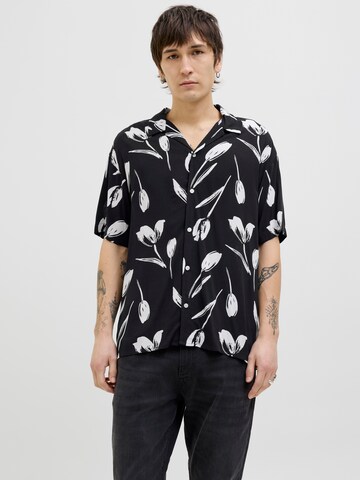 JACK & JONES Классический крой Рубашка 'JJEJEFF CHARGE' в Черный: спереди