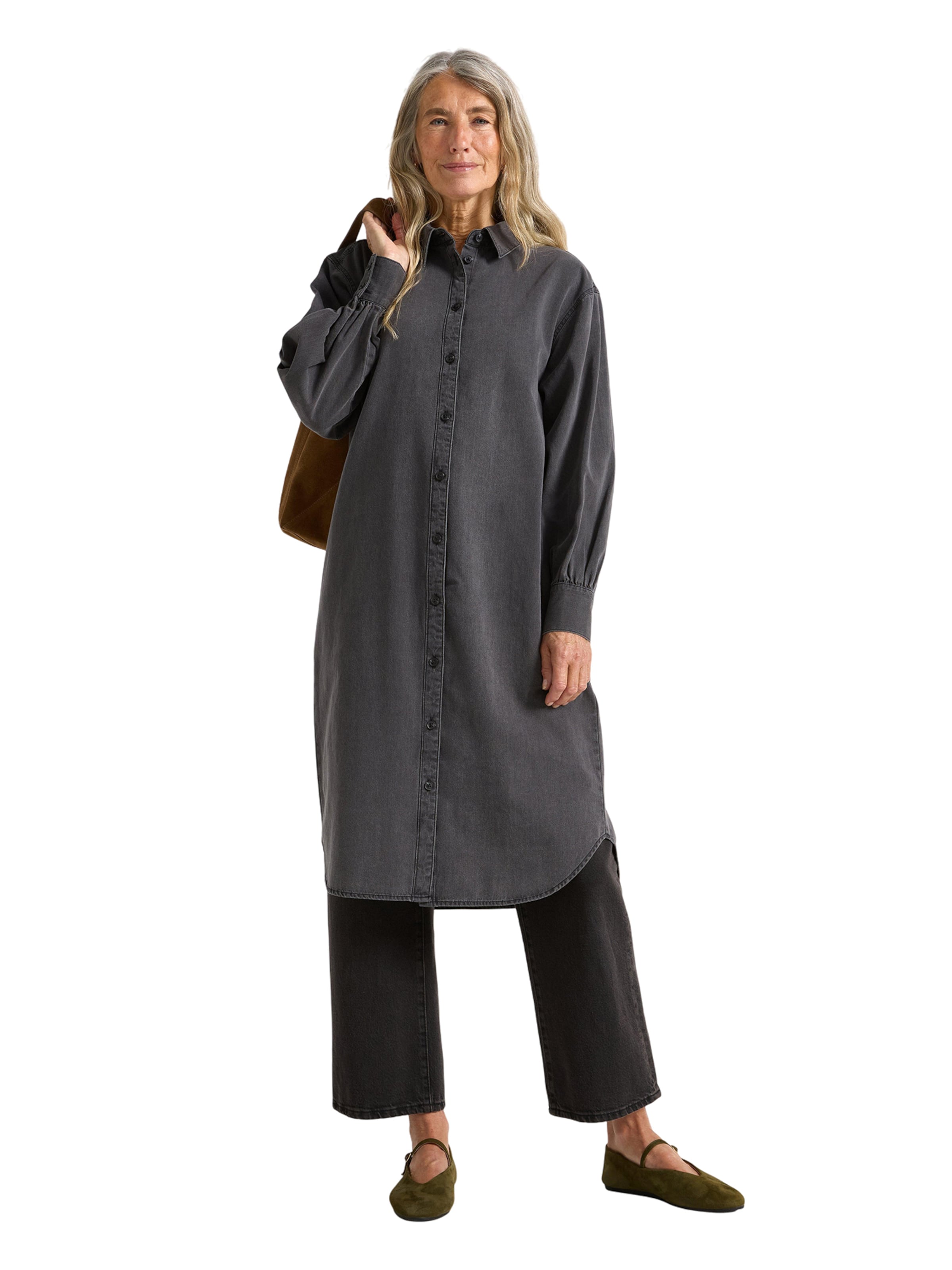 Lindex Shirt Dress 'Vega' in Black: front