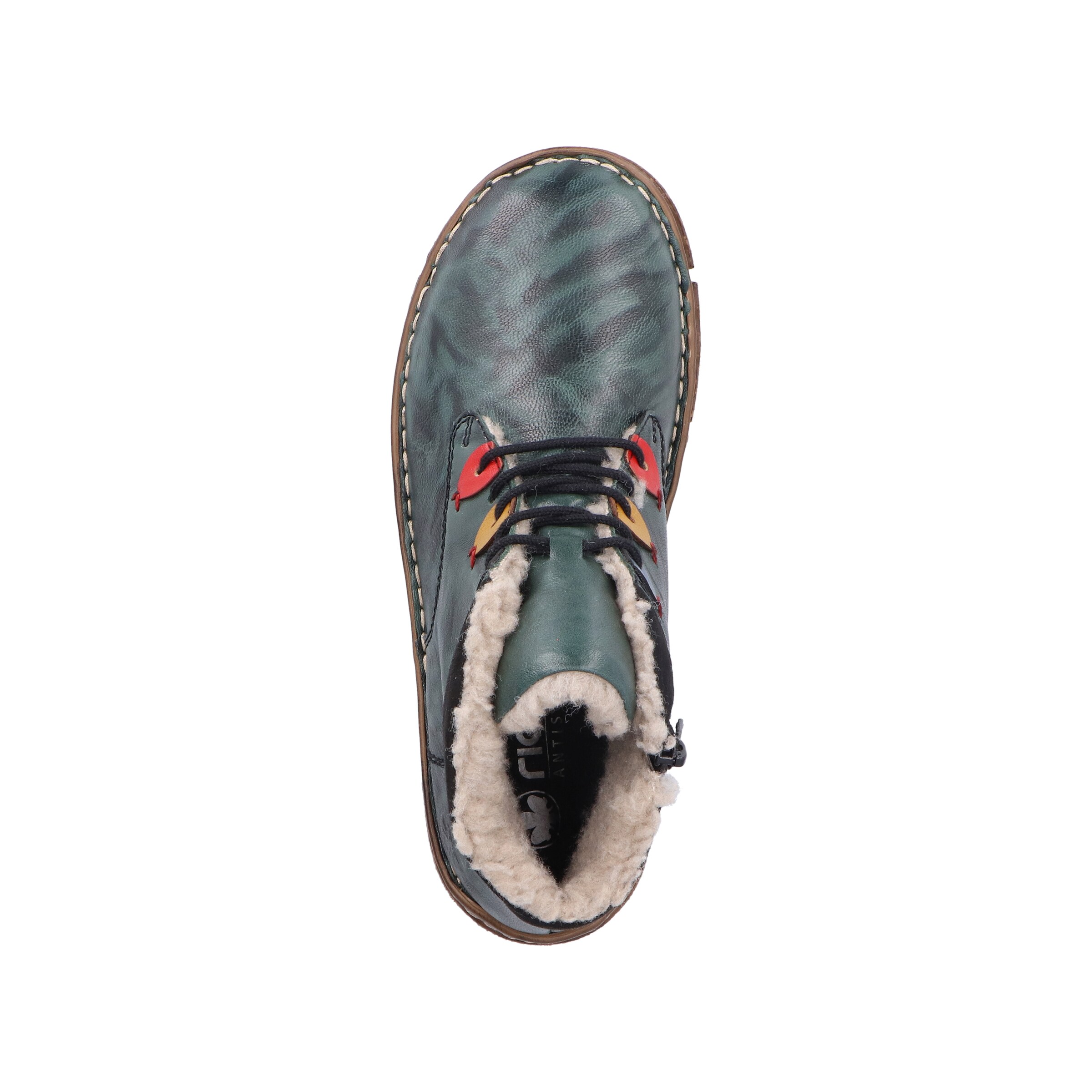 Rieker Lace-Up Ankle Boots in Green