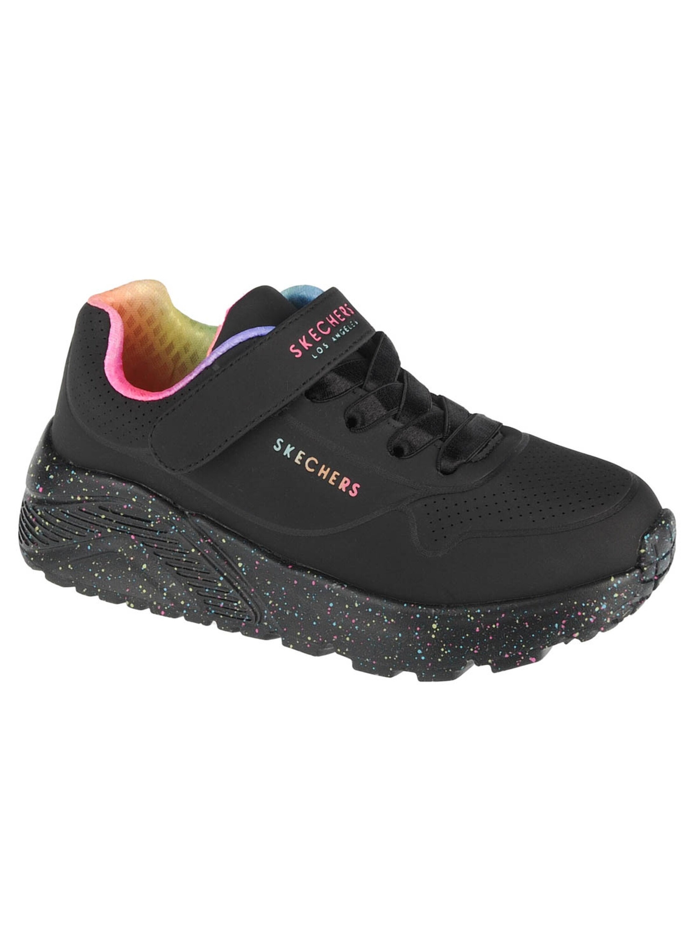 SKECHERS Sneaker 'Skechers Uno Lite Rainbow Specks'‌‌‌‌‌ in Schwarz