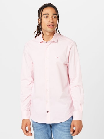 Tommy Hilfiger Tailored Slim fit Button Up Shirt in Pink: front