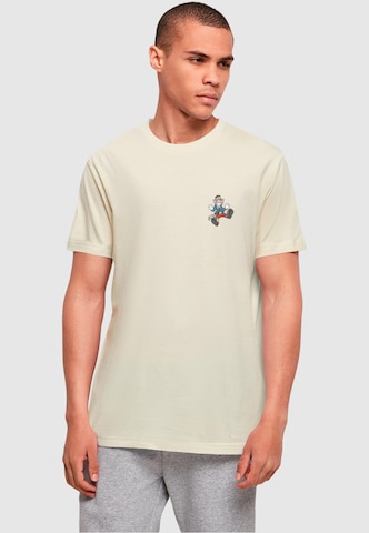ABSOLUTE CULT Shirt 'Tom and Jerry - Frankenstein Tom' in Beige: voorkant