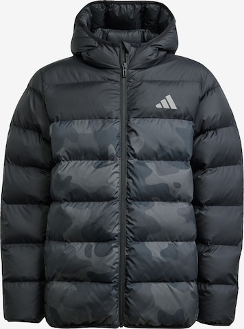 ADIDAS SPORTSWEAR Urheilutakki 'Synthetic Down Allover-Print Jacket' värissä musta: etupuoli