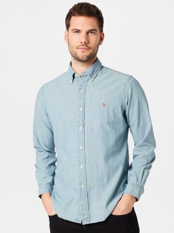 Coupe regular Chemise Polo Ralph Lauren en bleu : devant