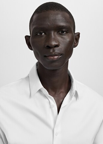 MANGO MAN Slim fit Business Shirt 'Emotion' in White