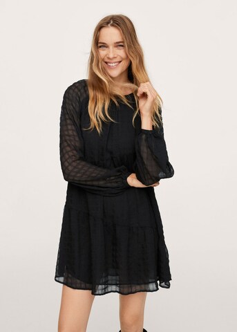 Robe-chemise 'Match' MANGO en noir : devant