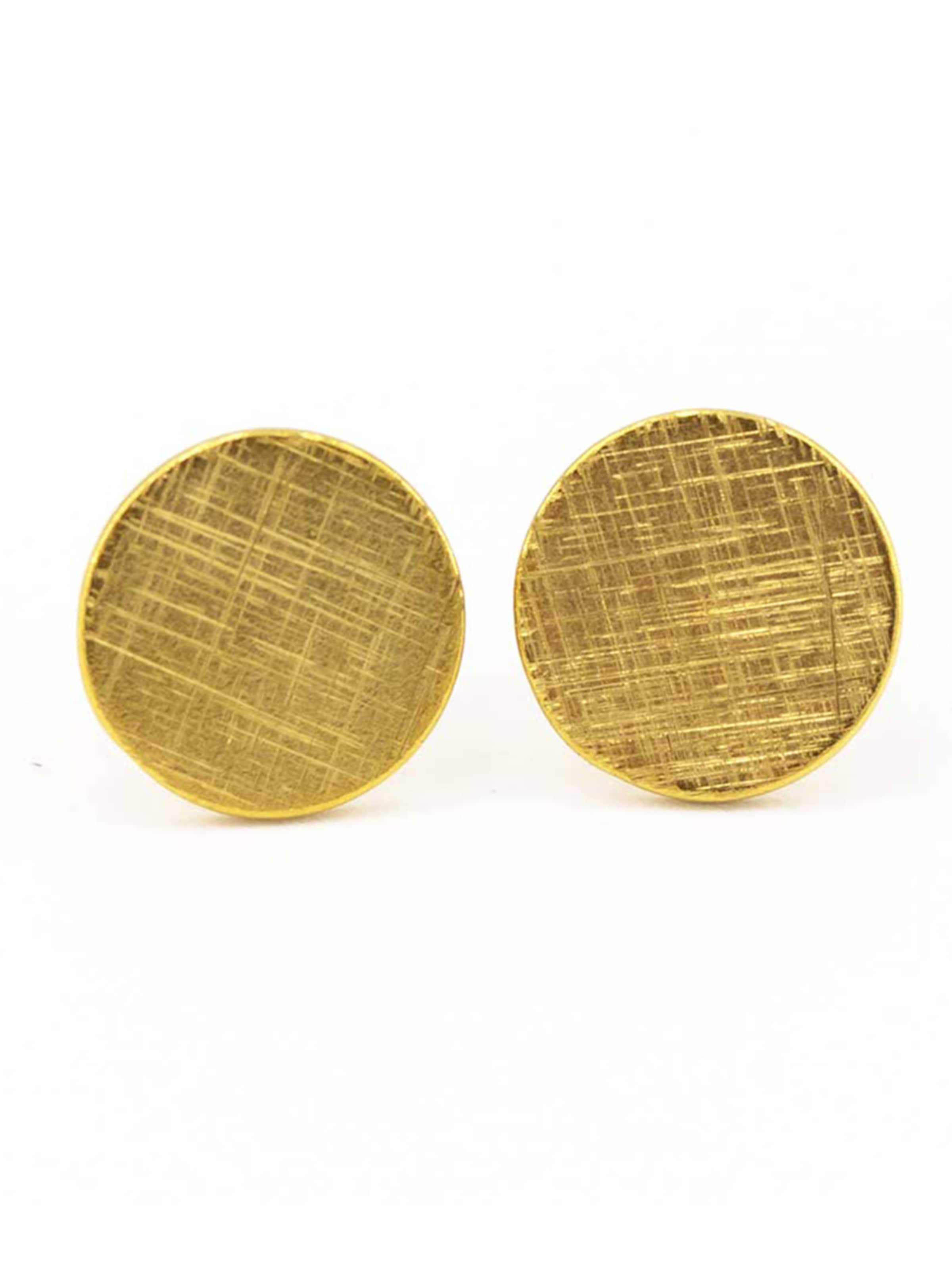 Sergio Engel Ohrringe 'Pura Ohrring 07 Edelstahl-Ohrstecker mit gekratzter Oberfläche, 3 Farben'‌‌‌‌‌‌‌‌ in Gold