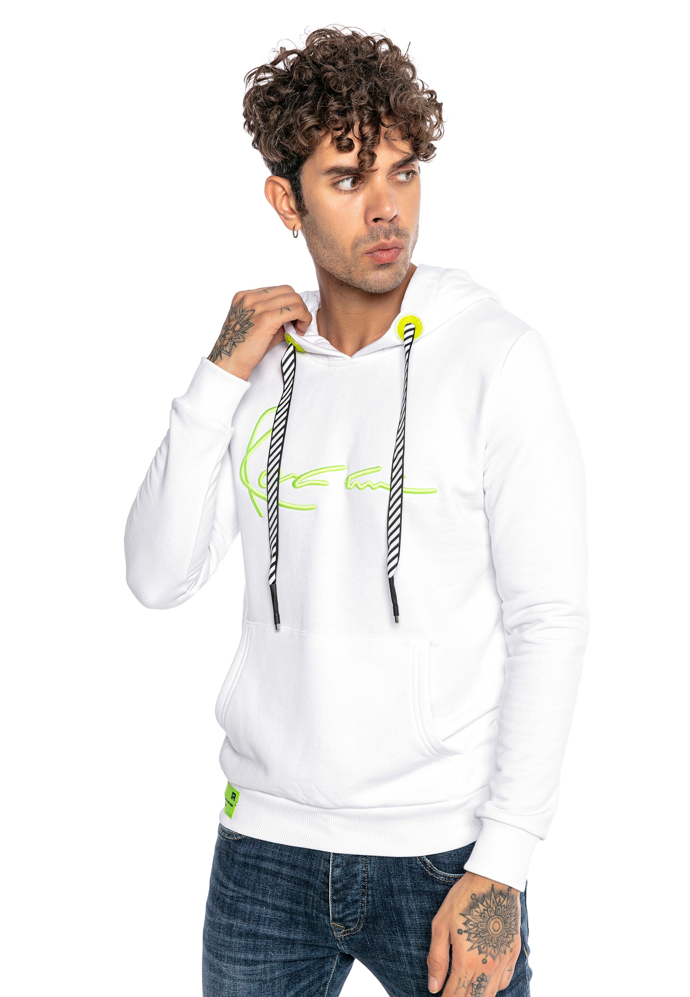 Männer Sweat Redbridge Kapuzenpullover 'Inglewood' in Weiß - DU93284 Männer Sweat Redbridge Kapuzenpullover 'Inglewood' in Weiß - DU93284