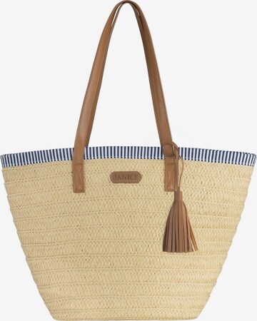 Janice Beach Bag ' Mindanao' in Beige: front