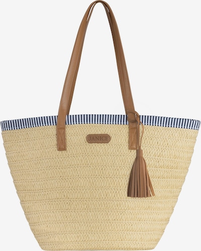 Janice Strandtasche  ' Mindanao' in beige / navy / braun / weiß, Produktansicht