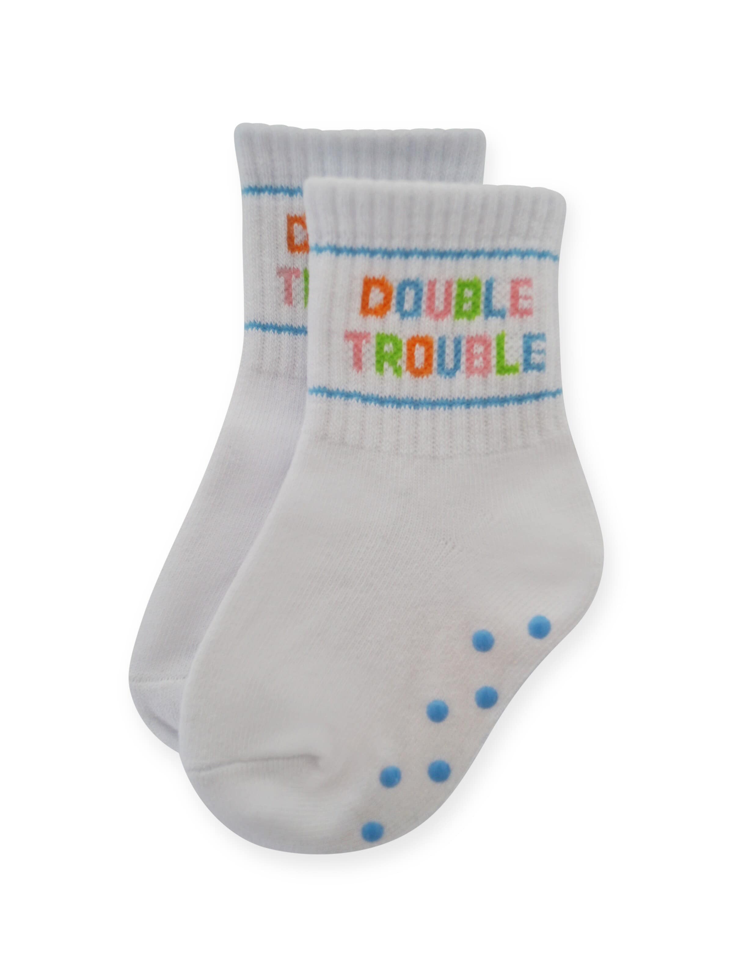 Pippa & Piet Socks 'Double Trouble' in Blue: front