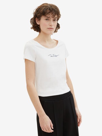 T-shirt TOM TAILOR en blanc : devant