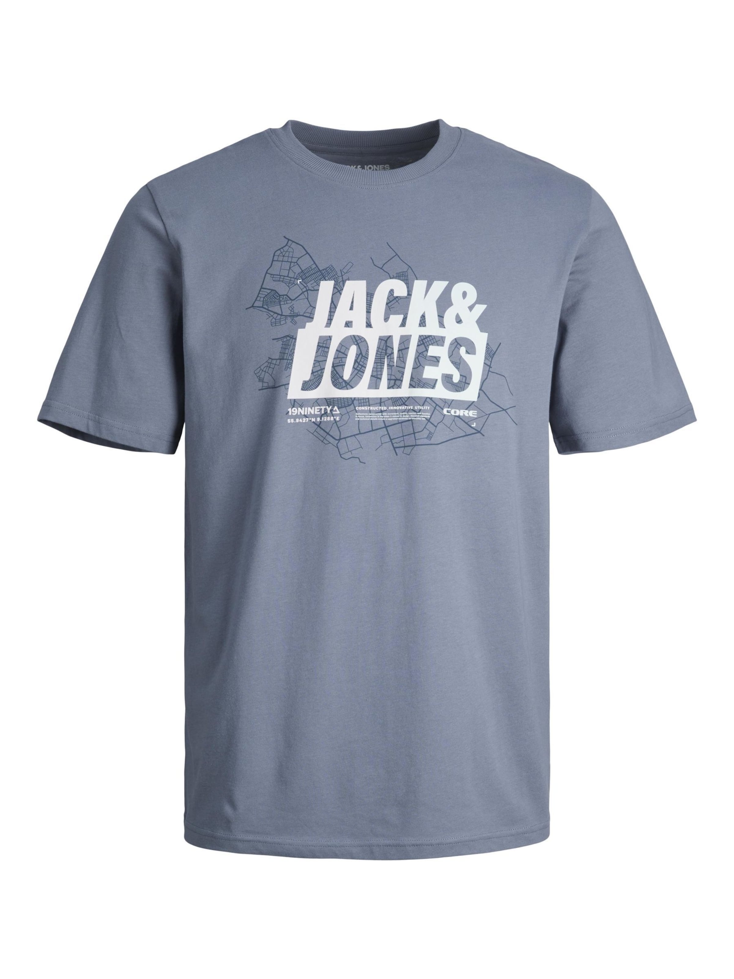 T-Shirt 'JCOMap Summer' JACK & JONES en gris : devant