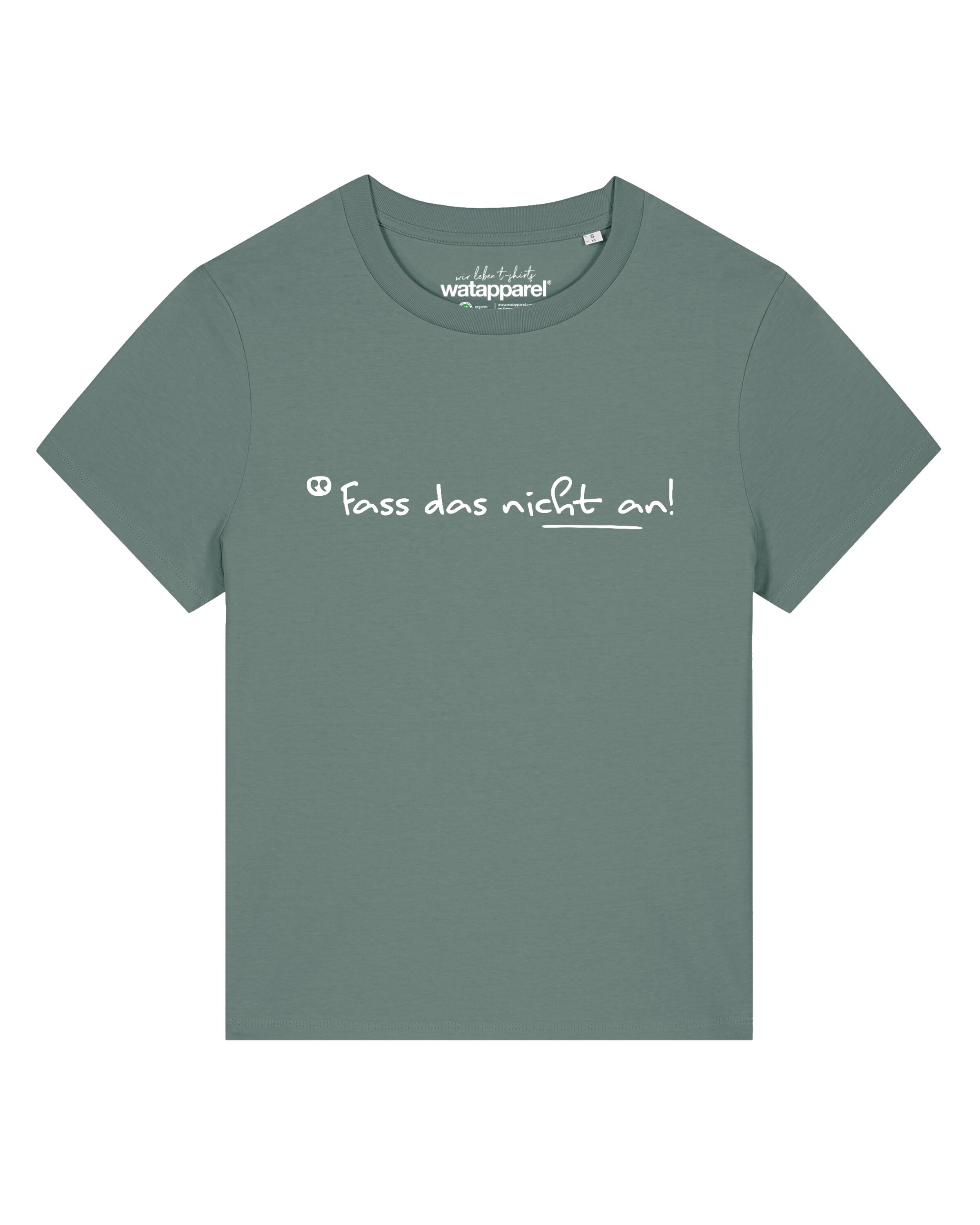 Maglietta 'Fass Das Nicht An' di Watapparel in verde: frontale