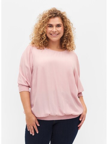 Camicia da donna 'Blach' di Zizzi in rosa: frontale