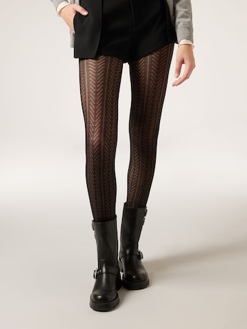 CALZEDONIA Feinstrumpfhose 'CHEVRON' in Schwarz