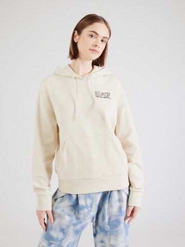 EA7 Emporio Armani Sweatshirt 'VISIBILITY' in Beige: voorkant