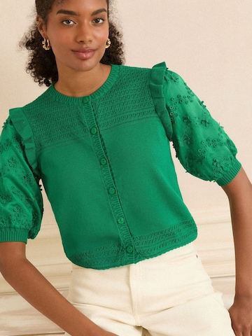 love & roses Плетена жилетка в зелено