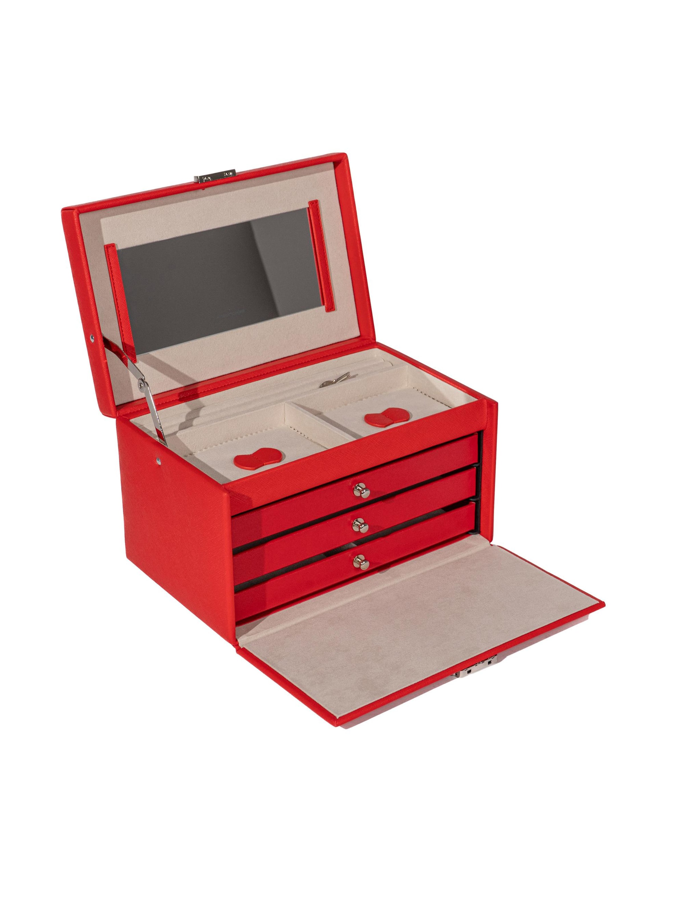 Boîte à bijoux 'JOLIE Schmuckkästchen - Kreuznarben Optik' Friedrich23 en rouge