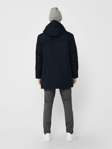 Only & Sons Regular Fit Parka in Blau