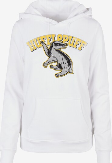 F4NT4STIC Sweatshirt 'Harry Potter Hufflepuff Sport Emblem' in gelb / grau / schwarz / weiß, Produktansicht