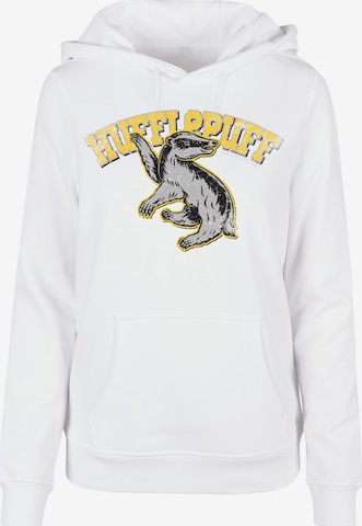 F4NT4STIC Sweatshirt 'Harry Potter Hufflepuff Sport Emblem' in Wit: voorkant