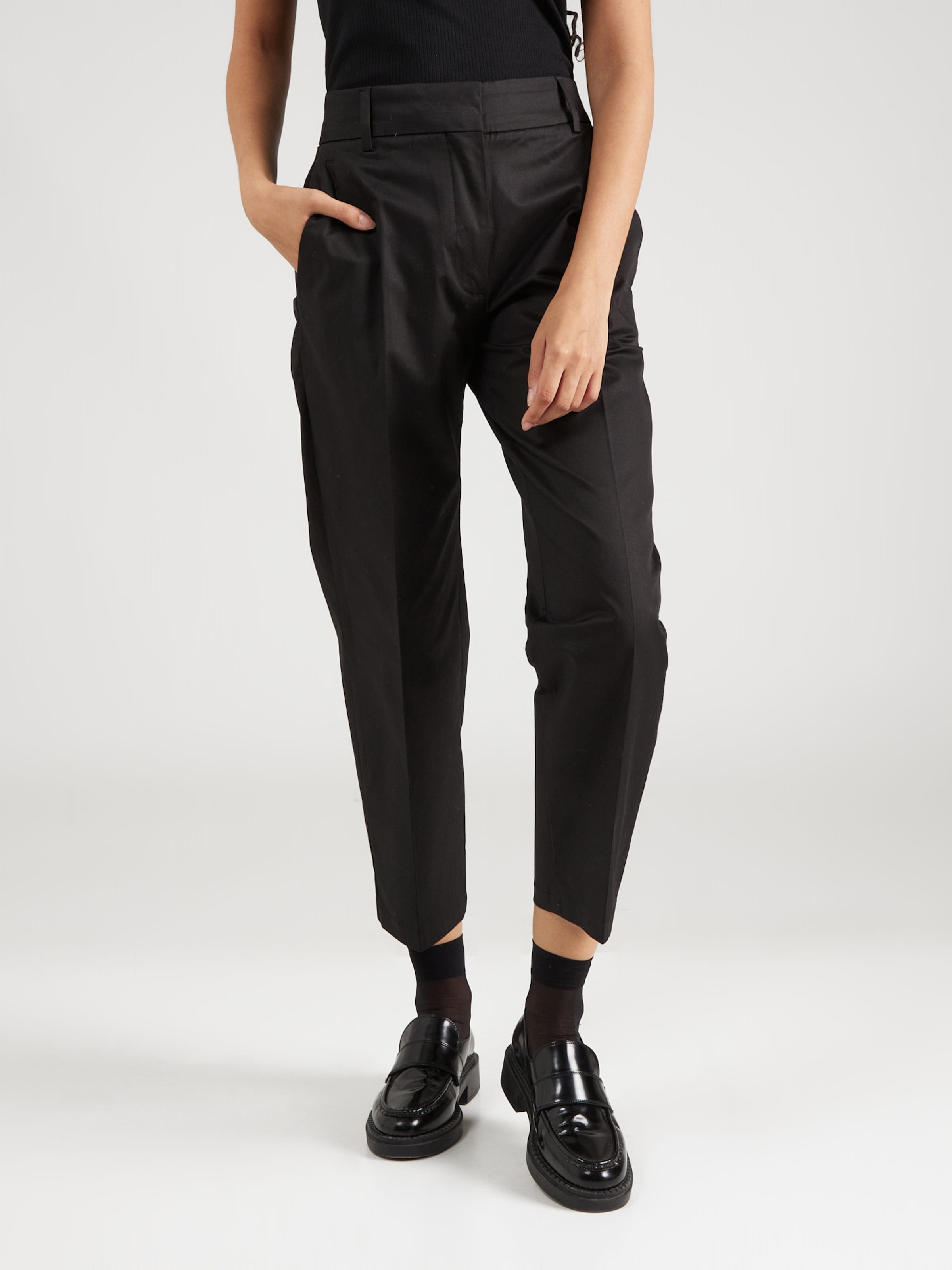 Regular Pantalon a plis TOMMY HILFIGER en Noir ABOUT YOU