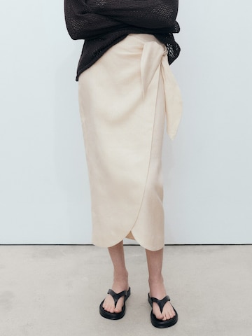 MANGO Skirt in Beige: front