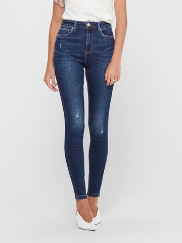 Coupe slim Jean 'Mila' ONLY en bleu : devant