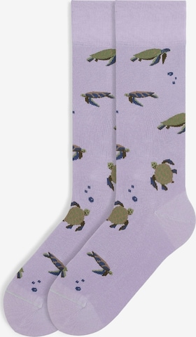 Von Jungfeld Socks 'Signature Icons' in Purple: front