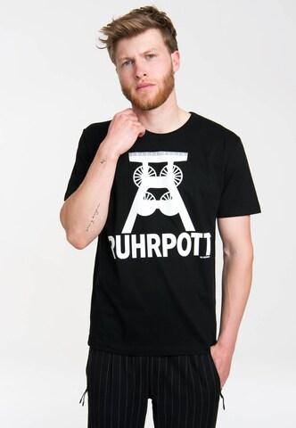 LOGOSHIRT Shirt 'Ruhrpott' in Zwart: voorkant