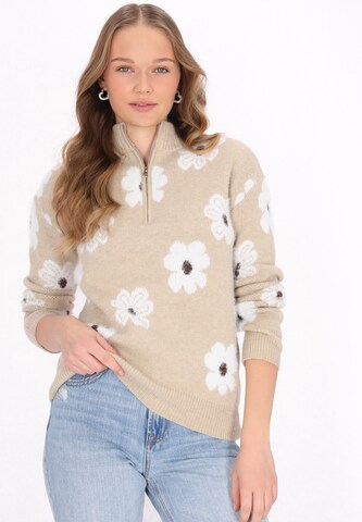 Pull-over MYMO en beige : devant