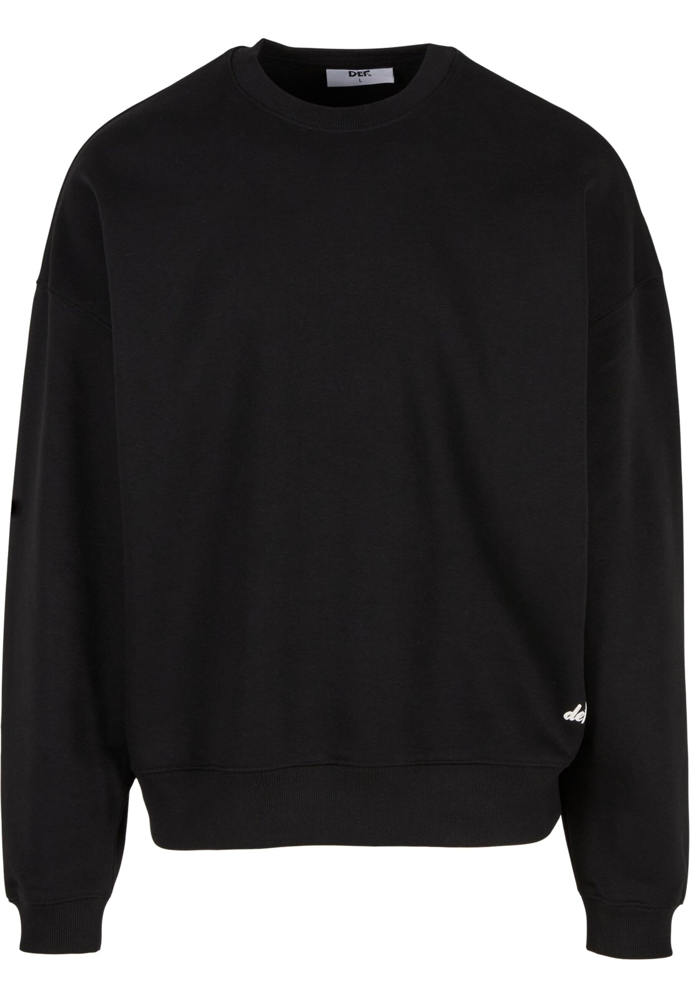 Sweat-shirt DEF en noir : devant