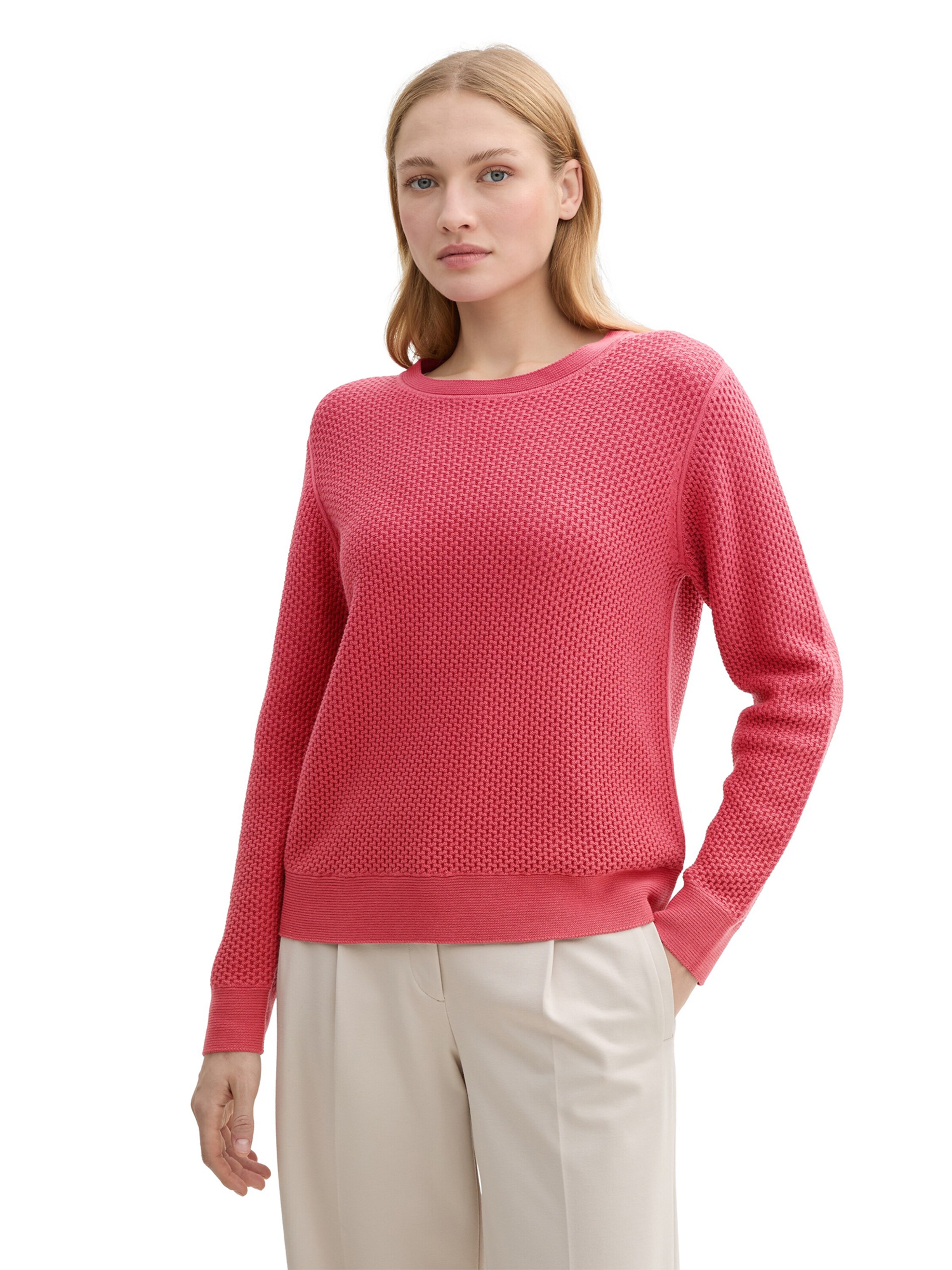 Pull-over TOM TAILOR en rouge : devant