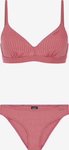 PROTEST Triangle Bikini in Pink: front
