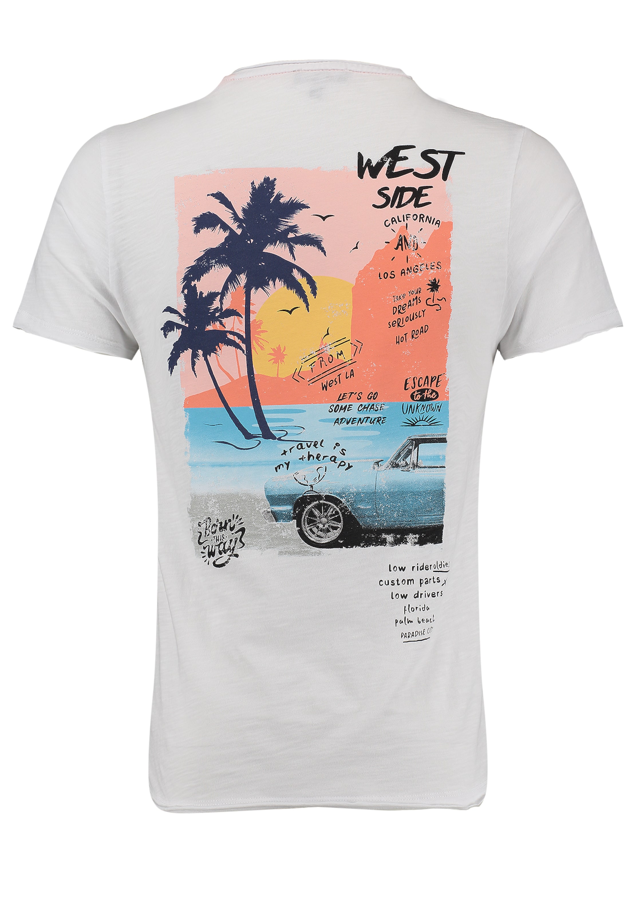 Key Largo Μπλουζάκι 'WEST SIDE' σε λευκό